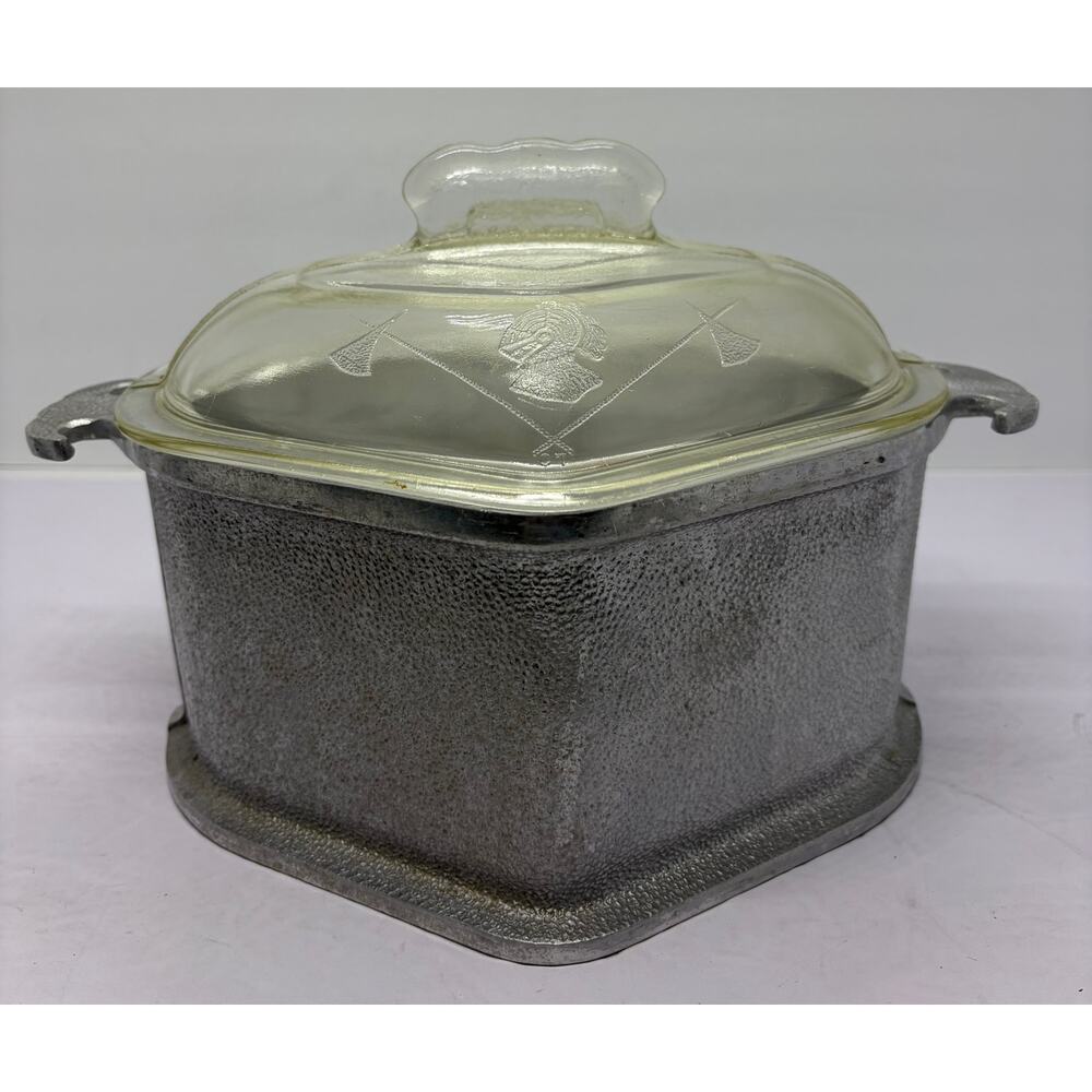 Vintage Guardian Service Ware Cookware Heart Shaped Cast Aluminum Pot Glass Lid